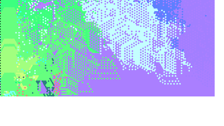 Vortex cellular automaton rendered from packed WebGL state
