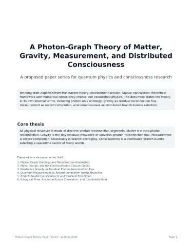 First page of What If Reality Is a Discrete Photon Graph?